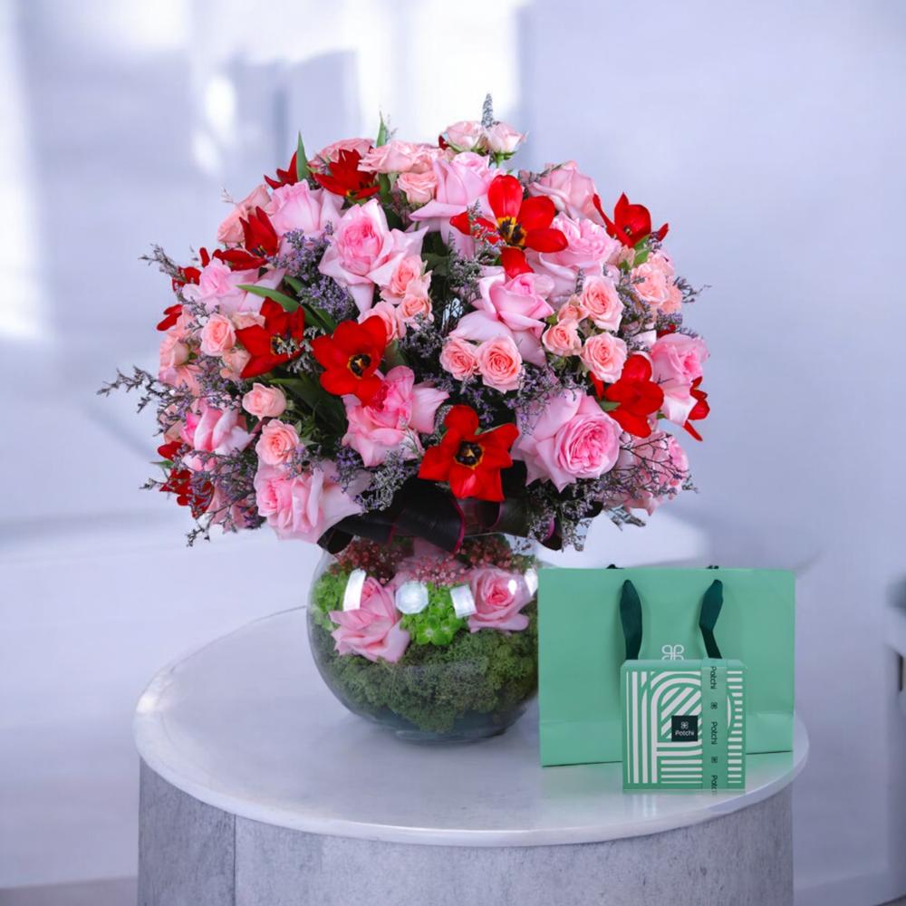 مزهرية ورد الربيع مع باتشي Flowery فلاوري.