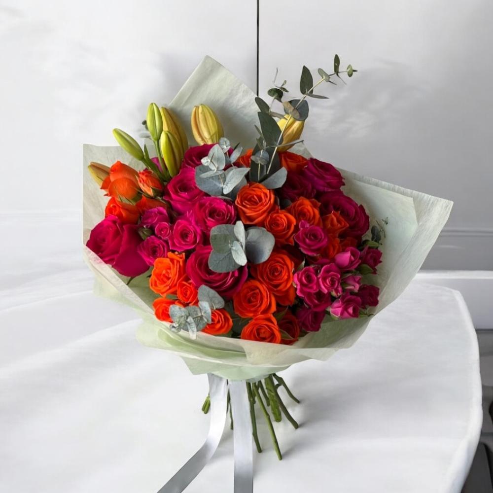 باقة ورد بيبي روز وليليوم Flowery فلاوري.