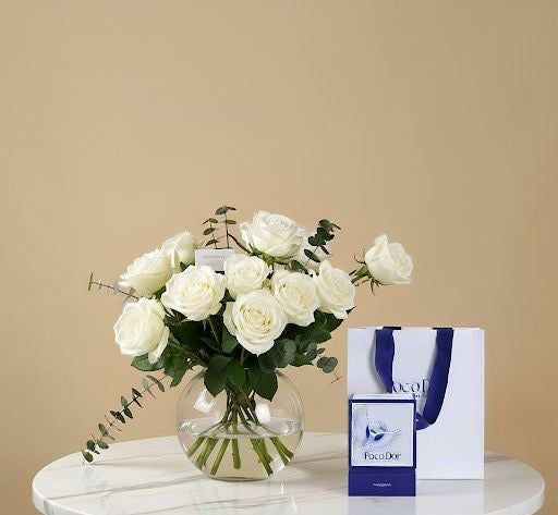 مزهرية المشاعر الصادقة مع شوكولاتة بوكودور Flowery فلاوري.