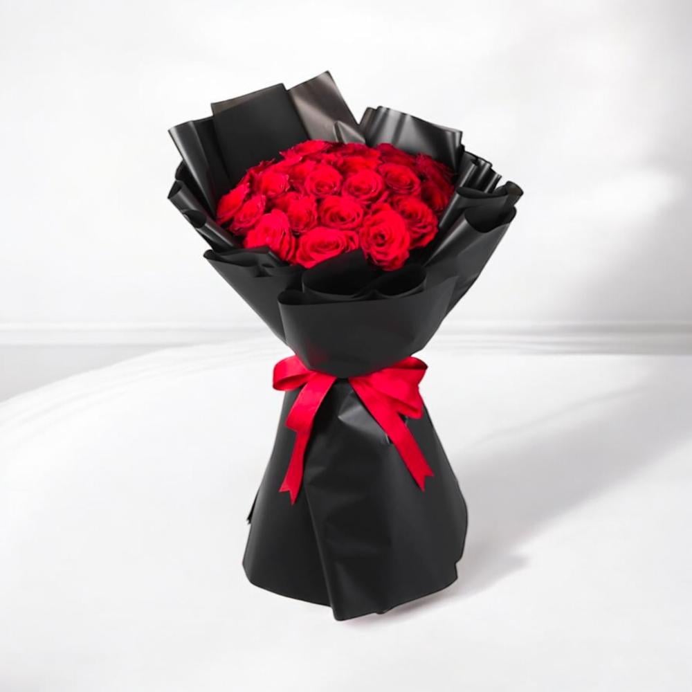 بوكيه ورد احمر 20 ورده Flowery فلاوري.