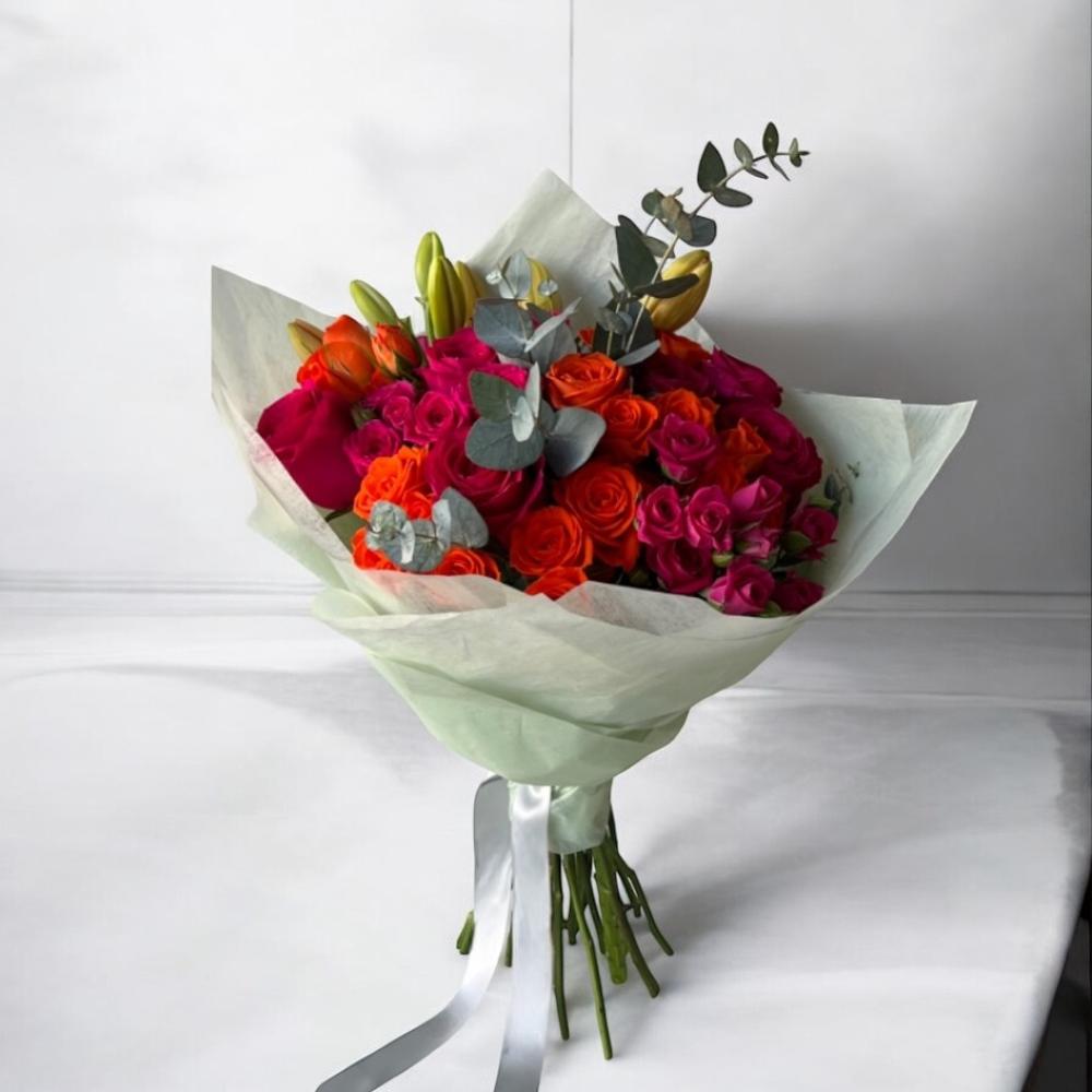 باقة ورد بيبي روز وليليوم Flowery فلاوري.