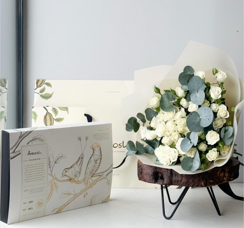 شوكولاتة من انوش | بوكية زهور فاخرة Flowery فلاوري.