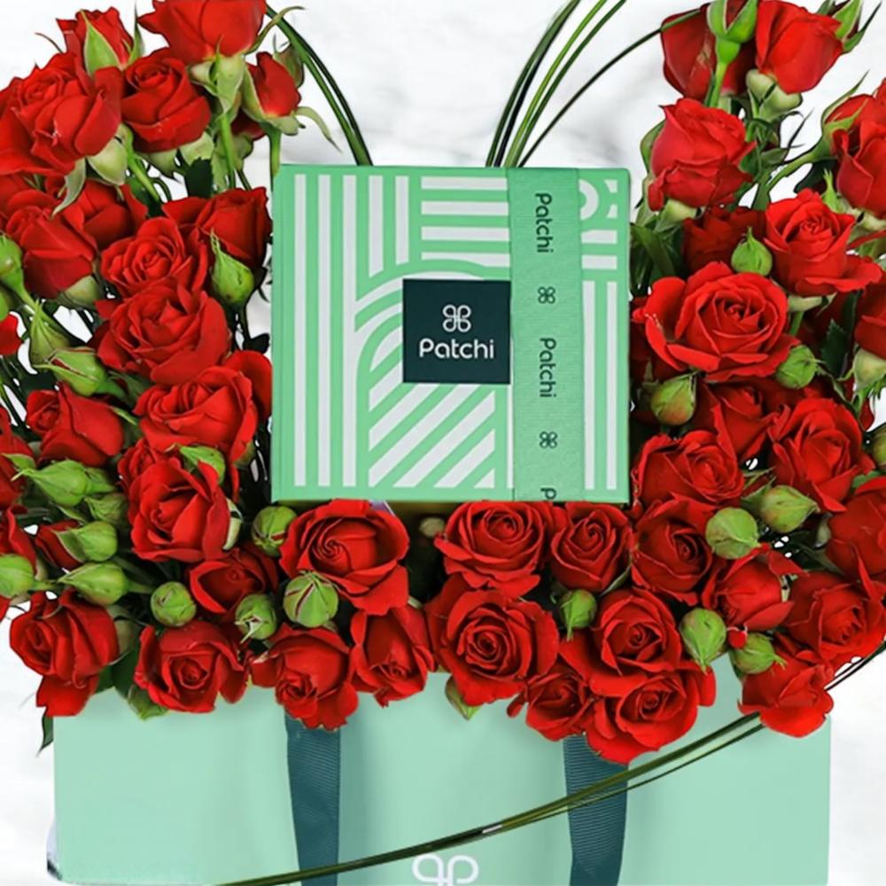 باقة ورد باتشي قلب الحب هدية رومانسية فاخرة Flowery فلاوري.