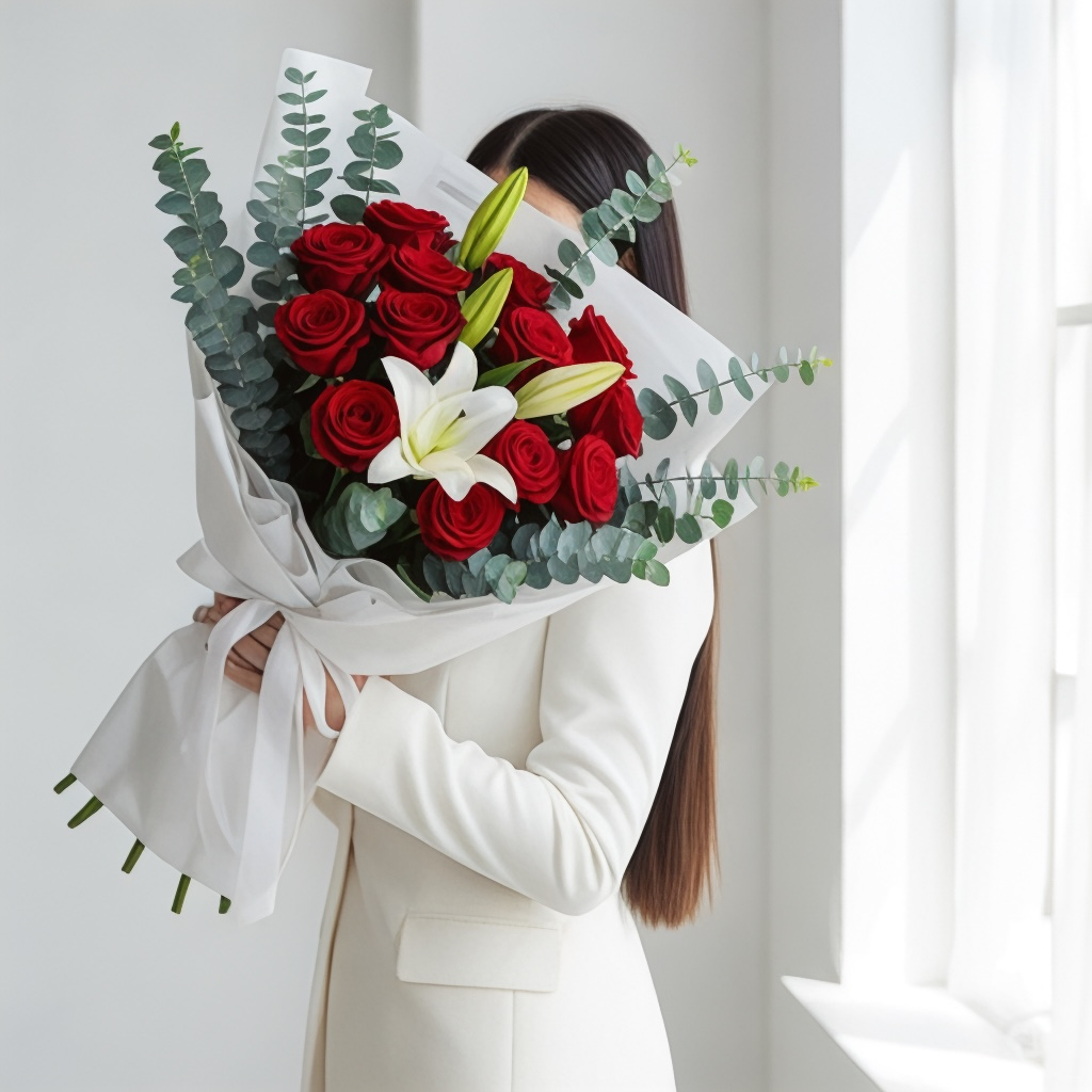 Classic Romance Bouquet - Roses and Lilies
