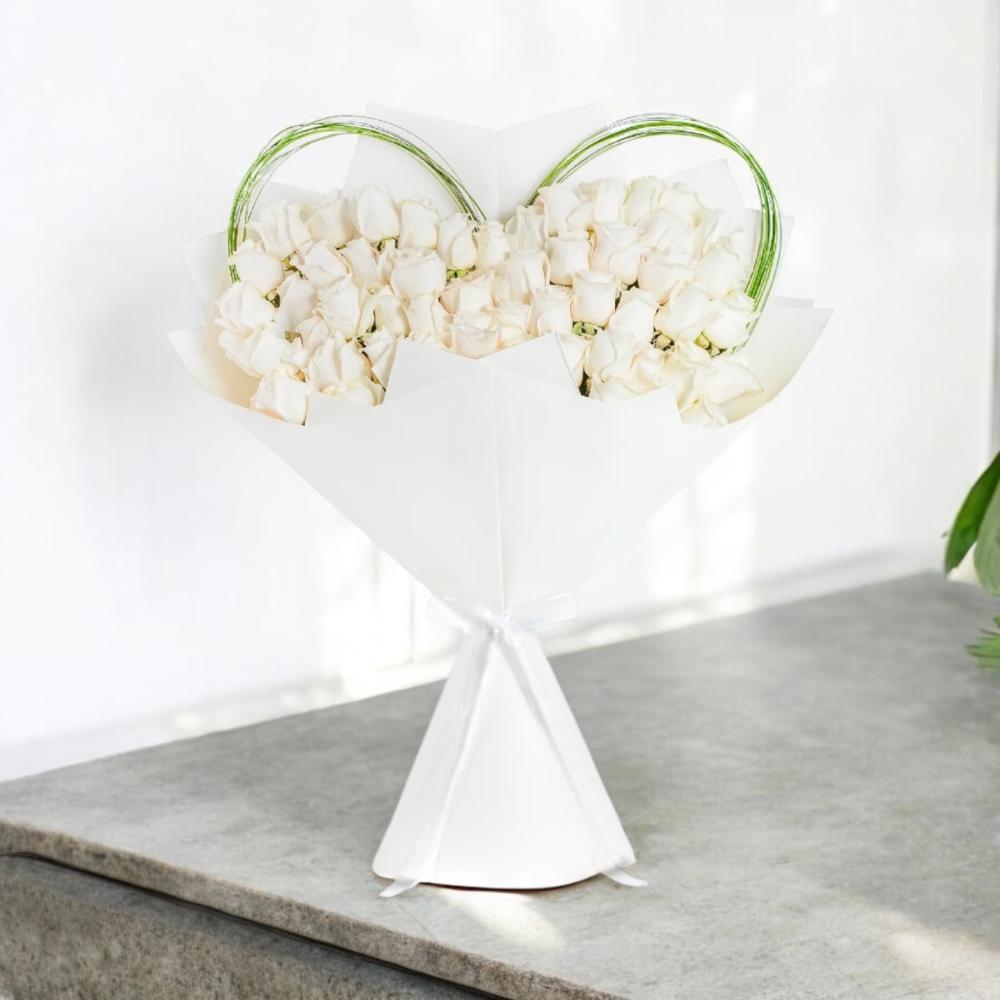 بوكيه ورد ابيض Flowery فلاوري.