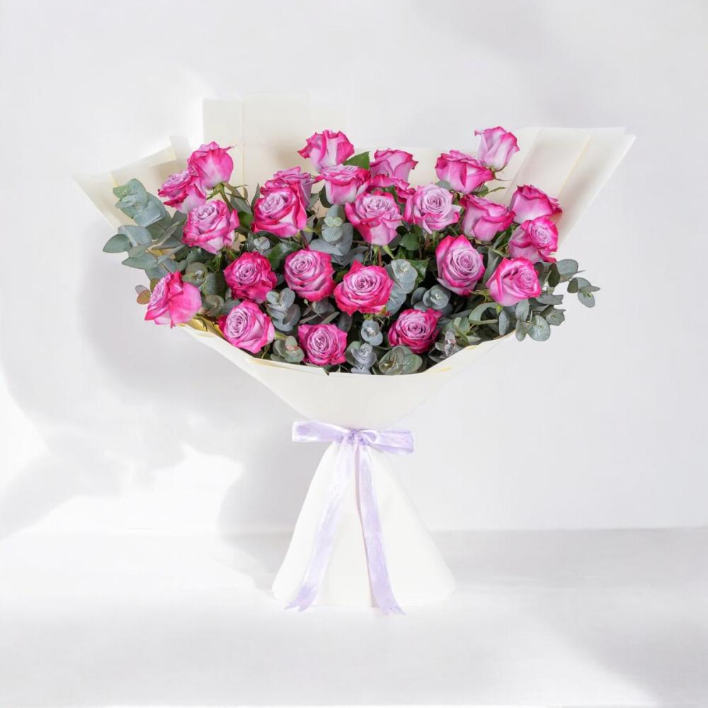 باقة جوري وردي خلابة | 25 جوري Flowery فلاوري.