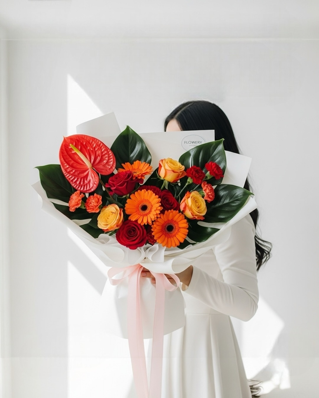 باقة غروب الشمس الاستوائية - مزيج الألوان الدافئة Flowery فلاوري.