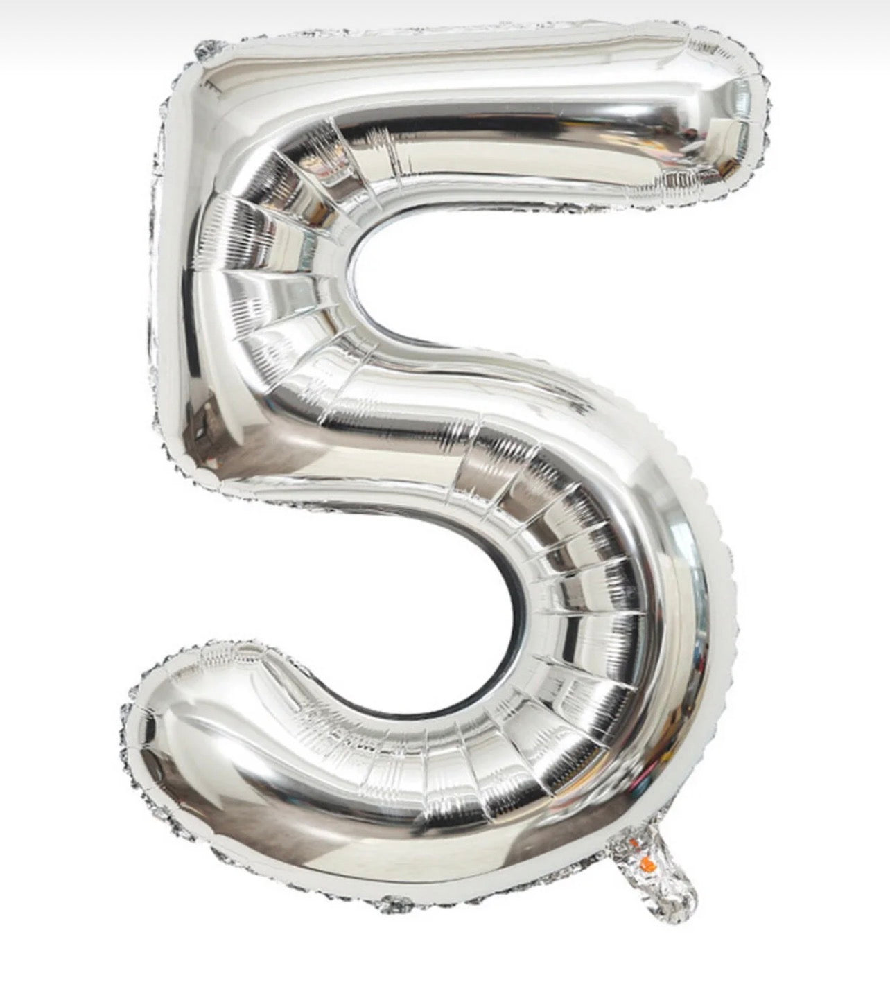 بالون رقم 5 فضي كبير