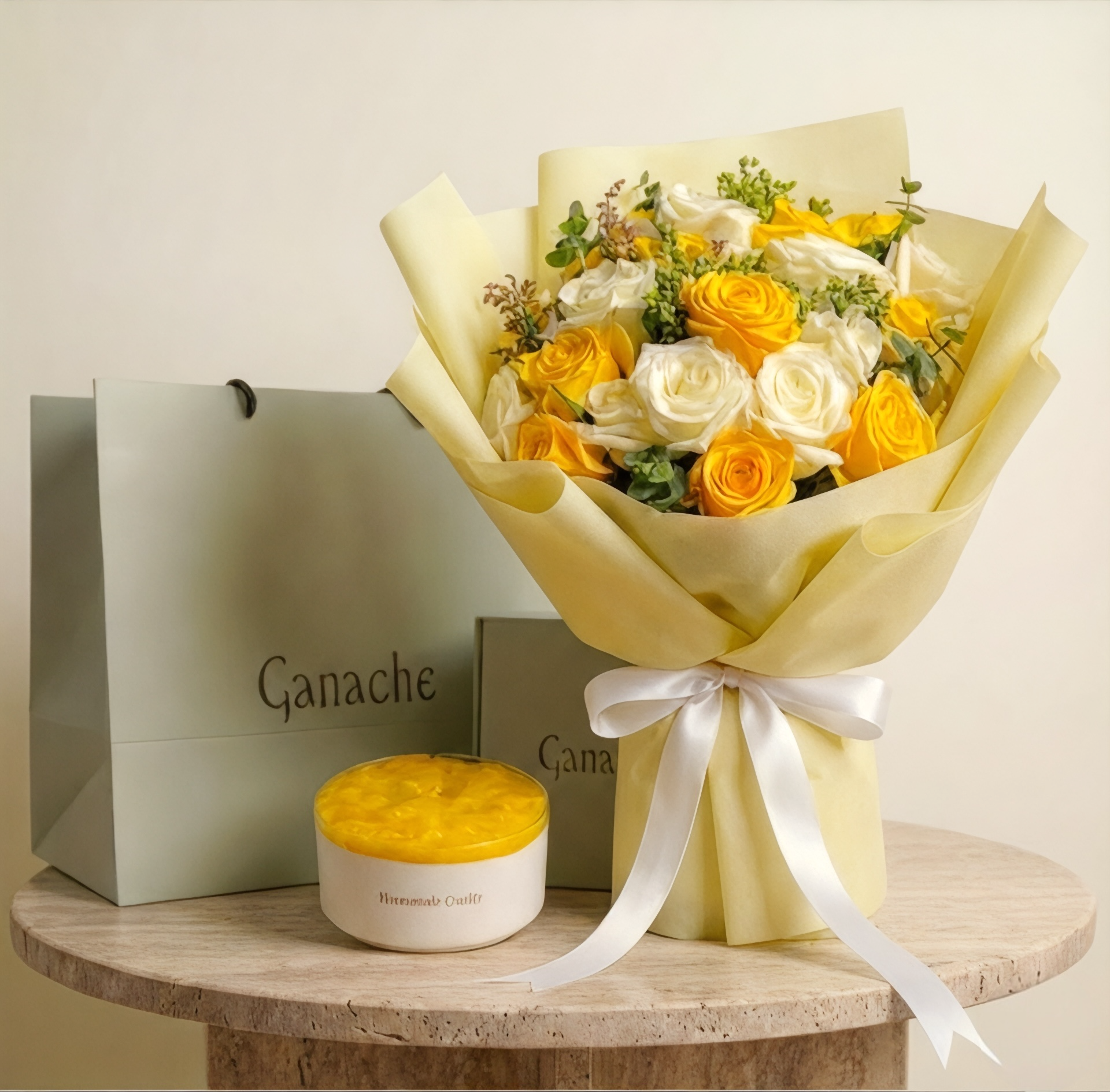 باقة شروق الأمل مع كيك جاناش