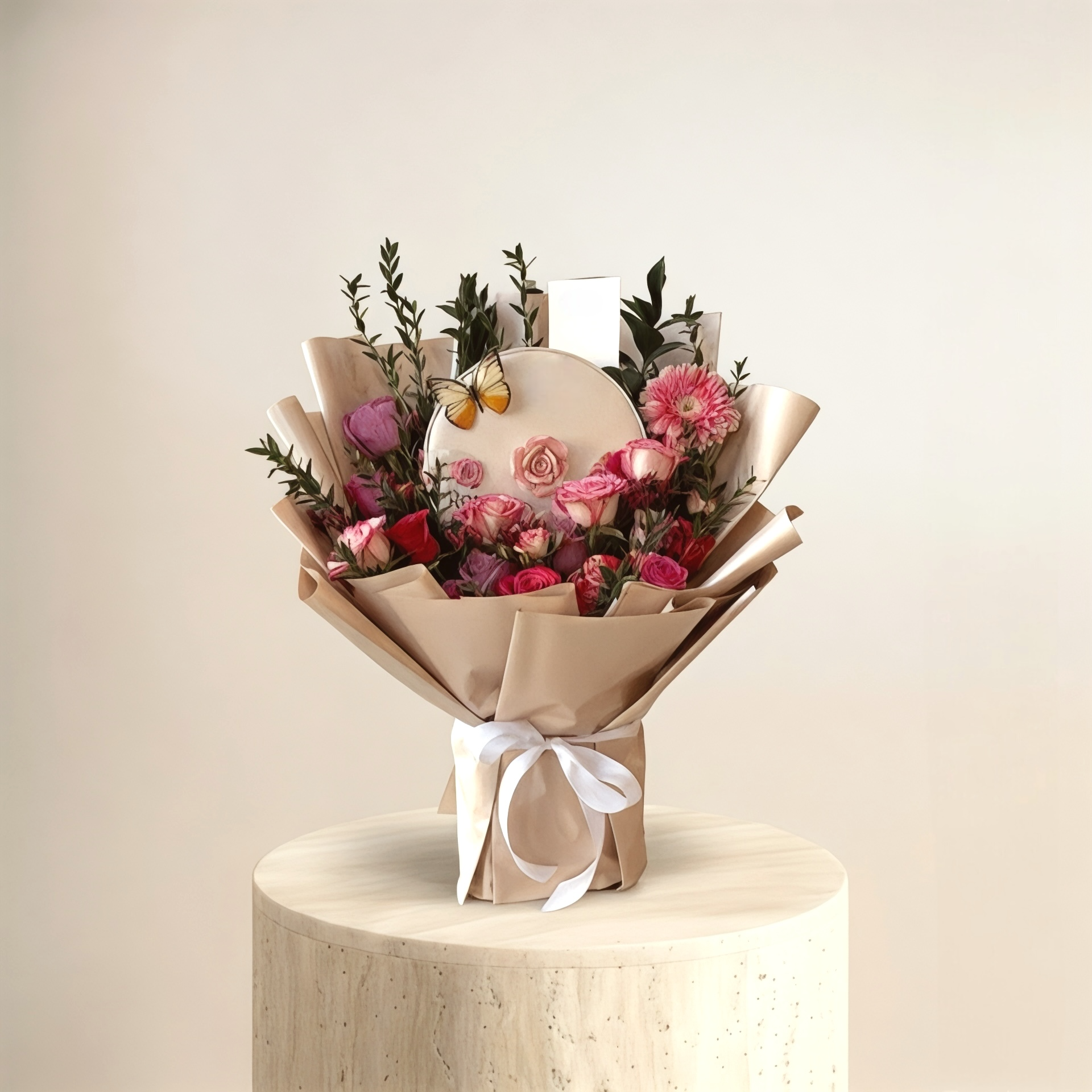 Bouquet of roses with Bostani chocolates