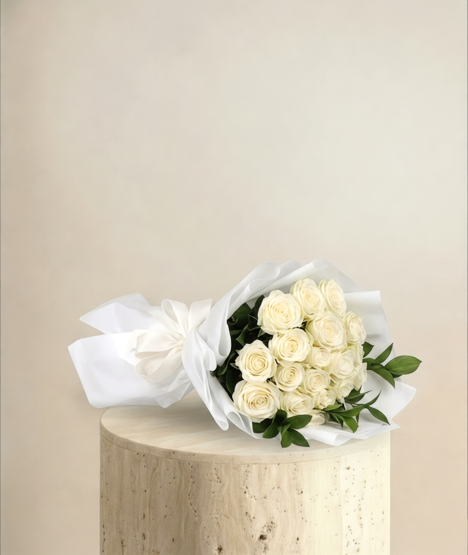 A bouquet of 20 white roses