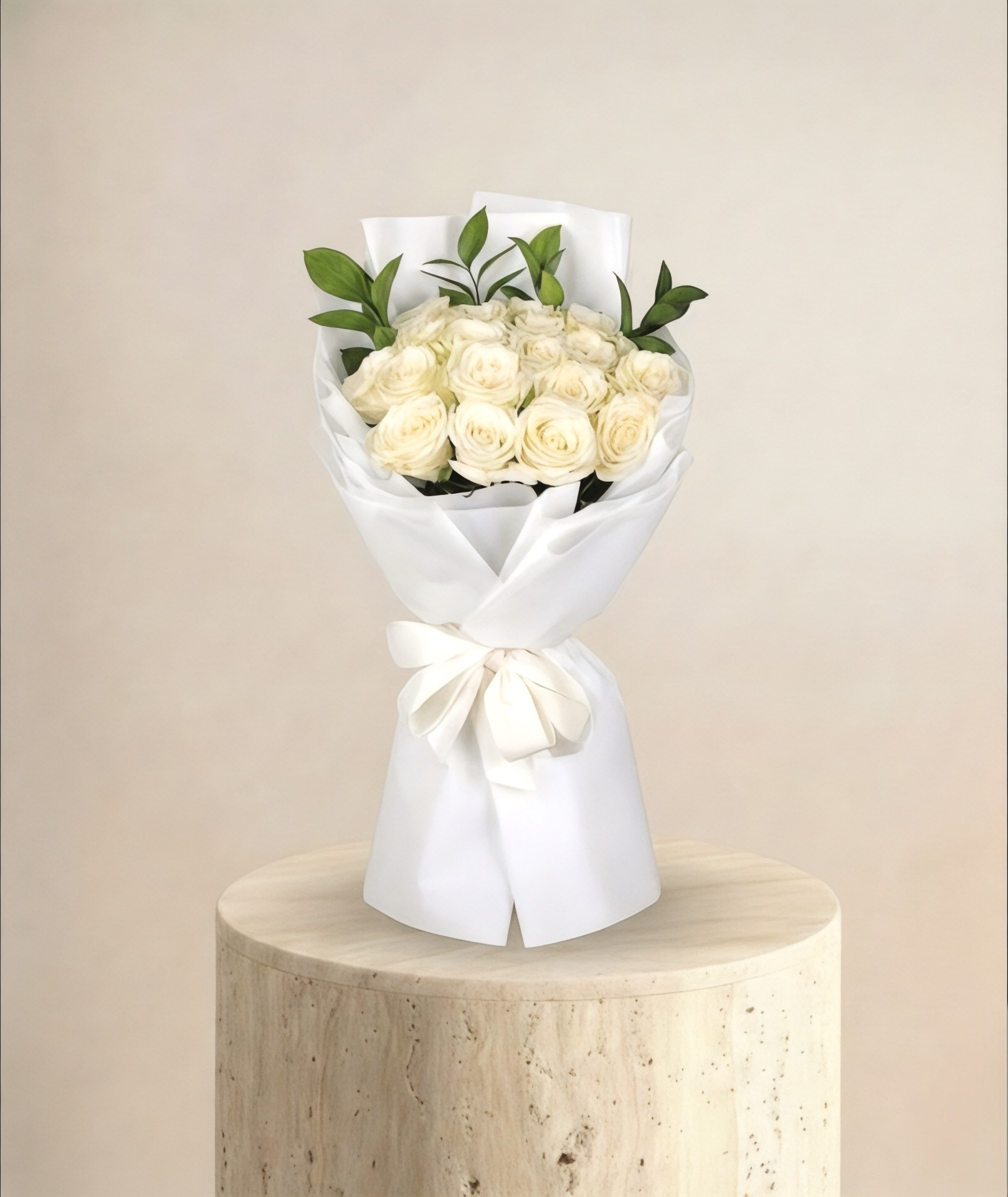 A bouquet of 20 white roses