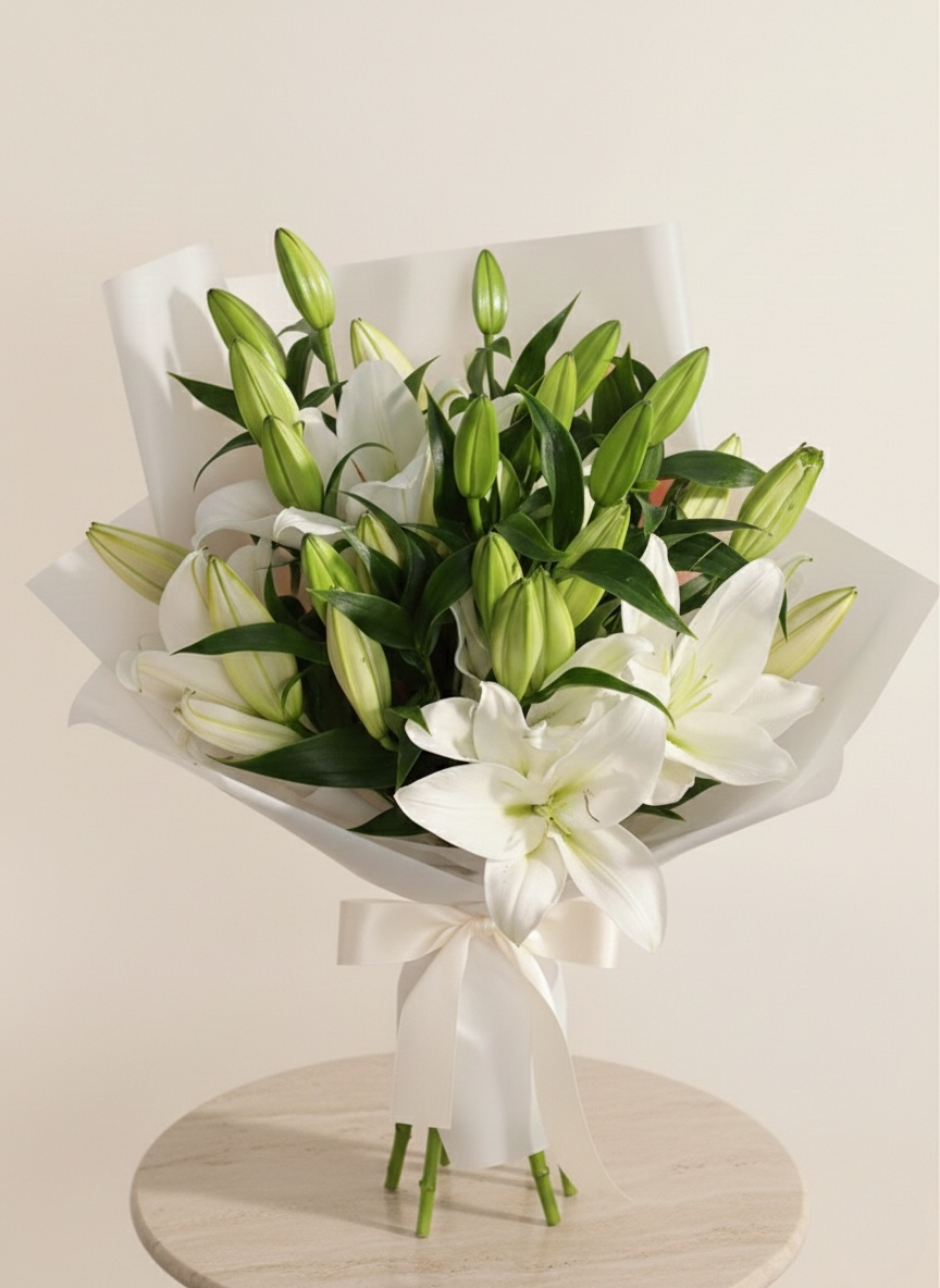 باقة "نقاء" - الليليوم الأبيض الملكي