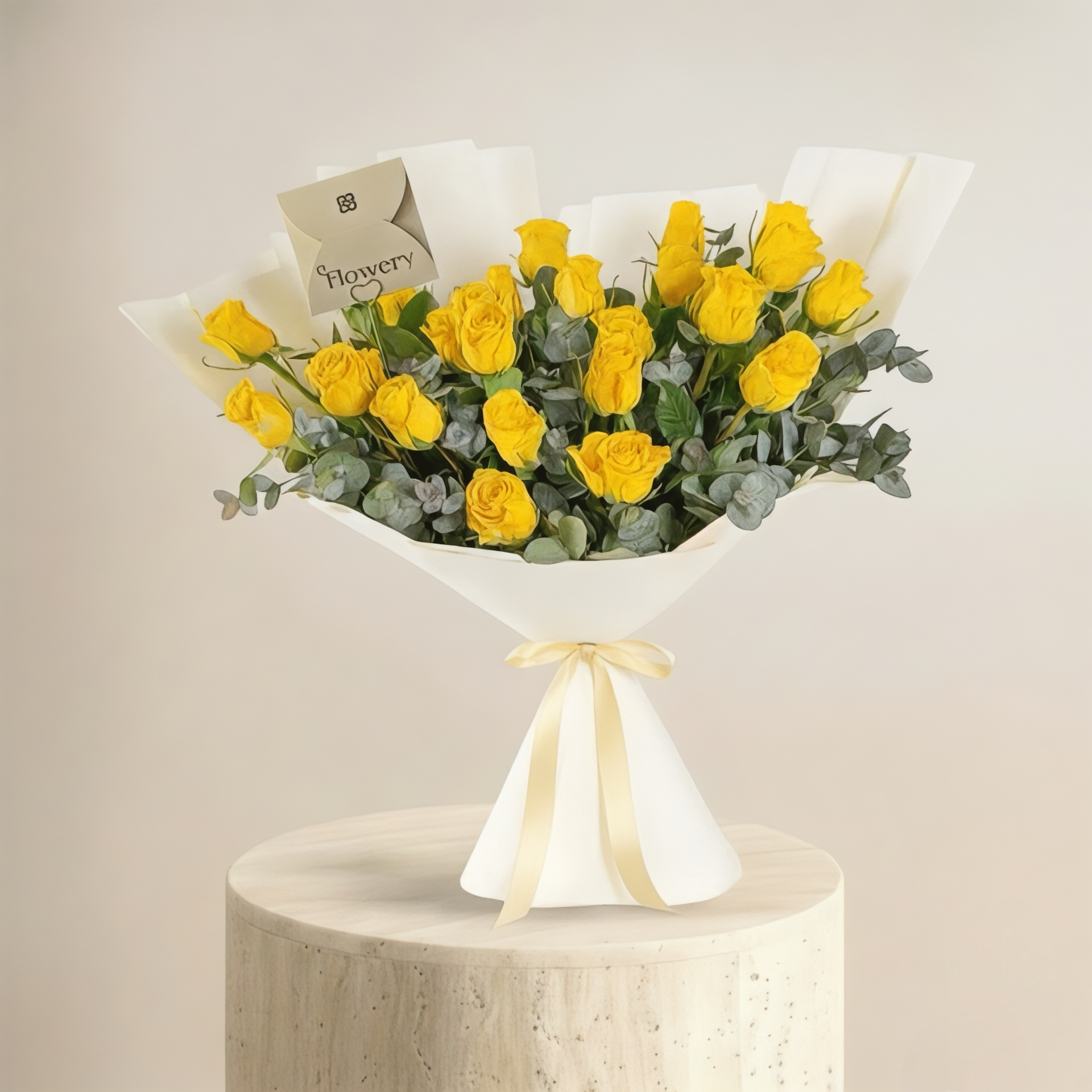 Stunning yellow rose bouquet | 22 roses