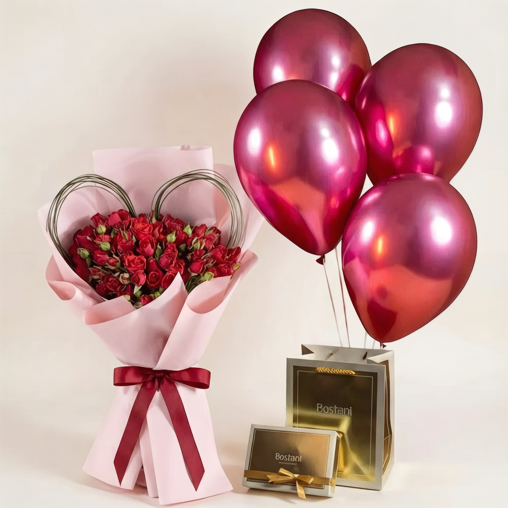 A bouquet of red roses