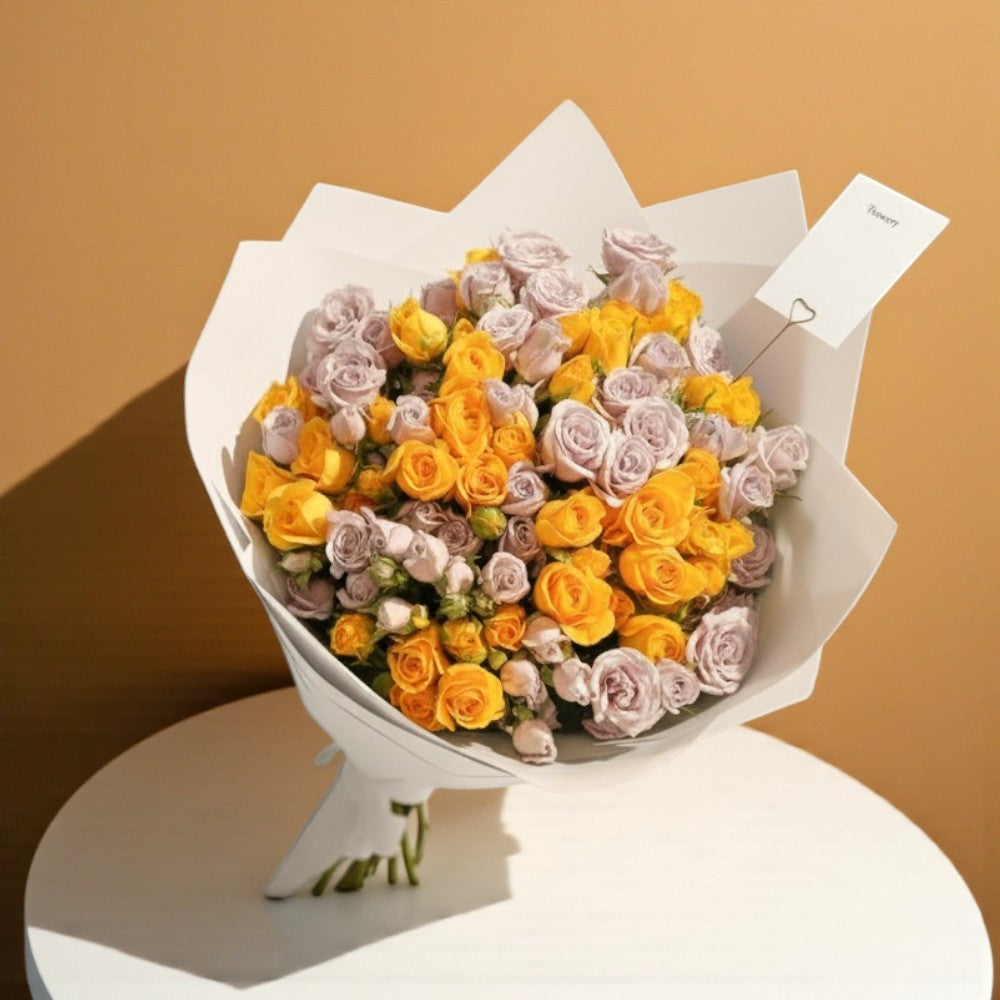 A bouquet of delicate dawn colors