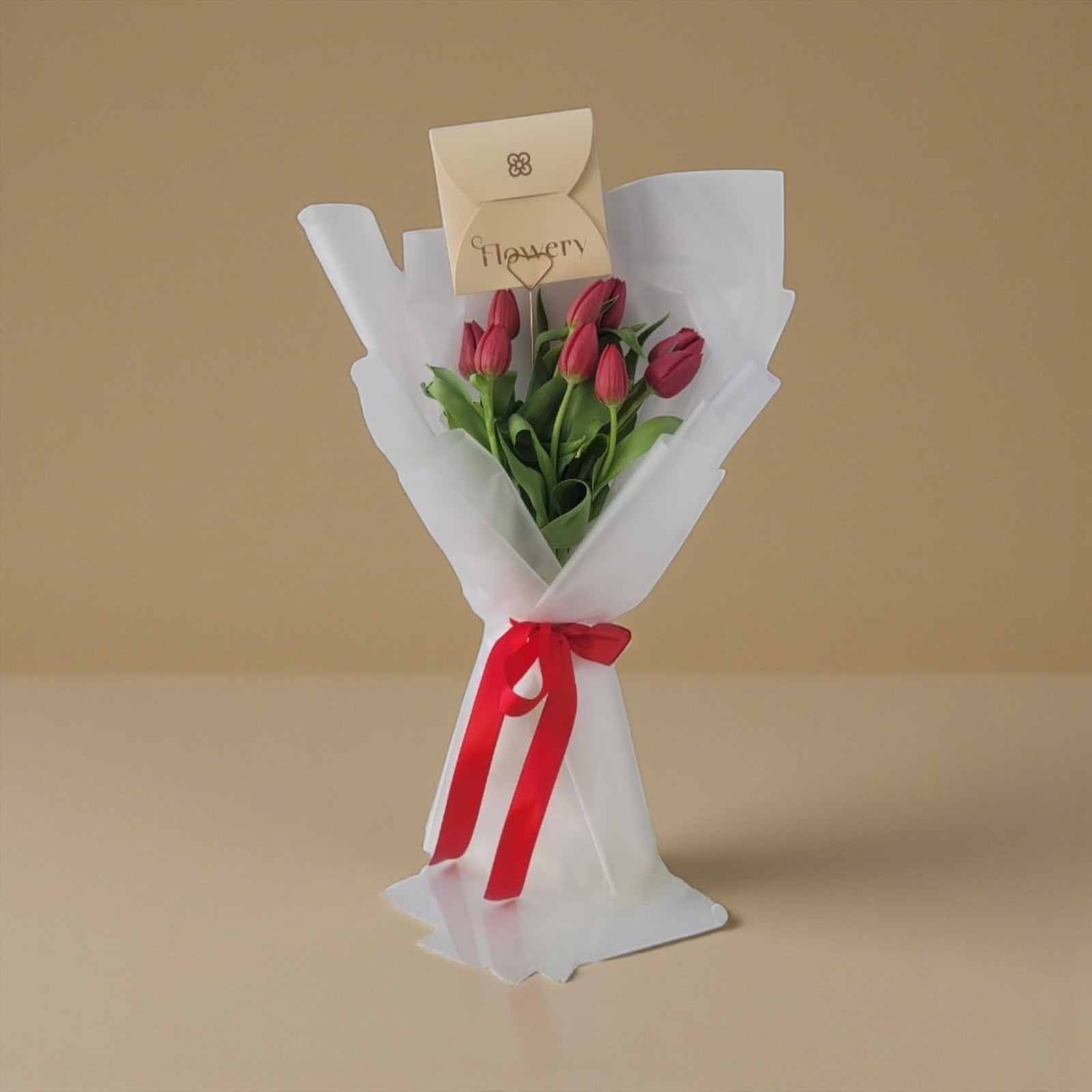 باقة توليب احمر