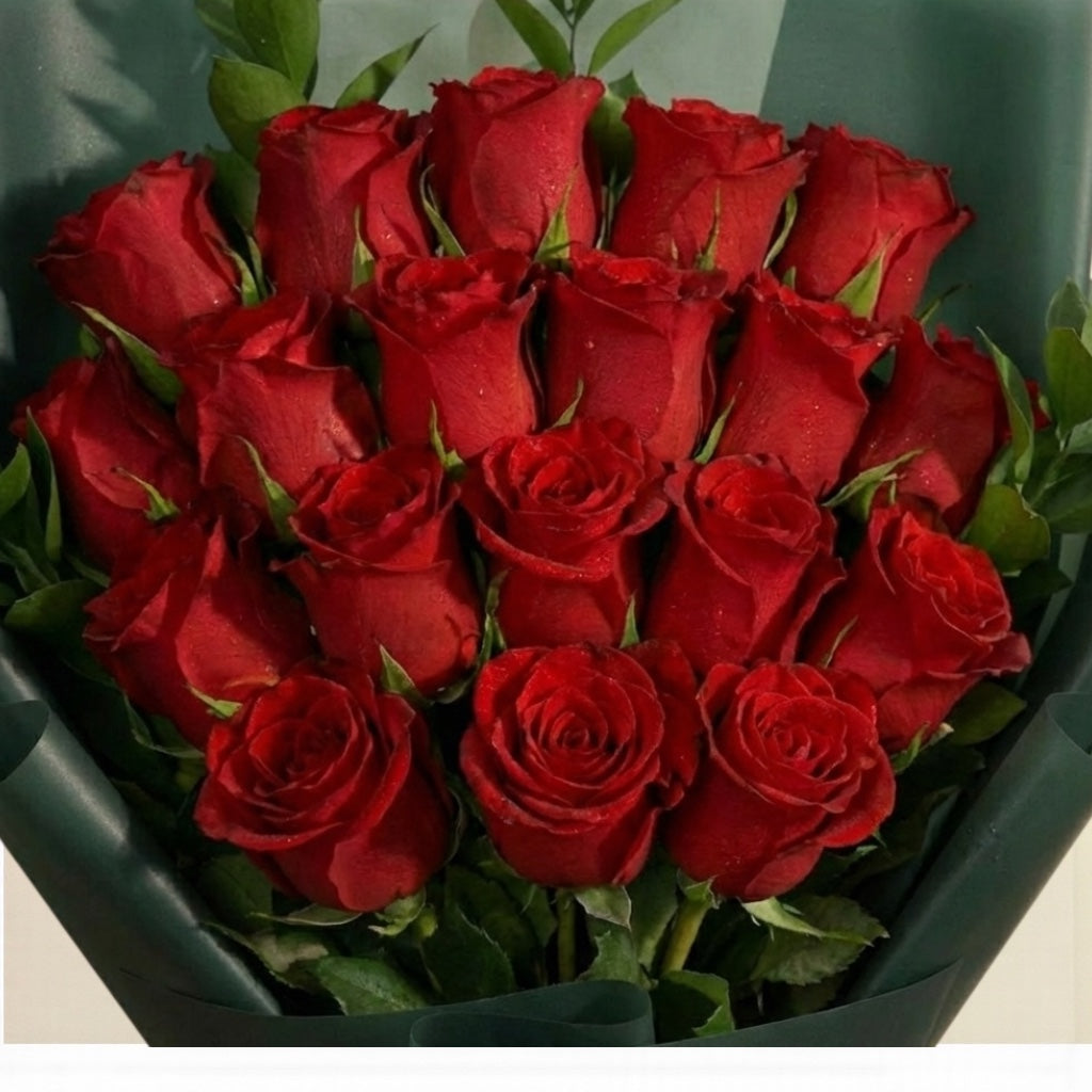 بوكيه ورد احمر 20 ورده